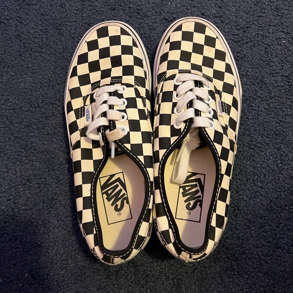 Vans Black and Off White Checkerboard Gold Coast Authentic